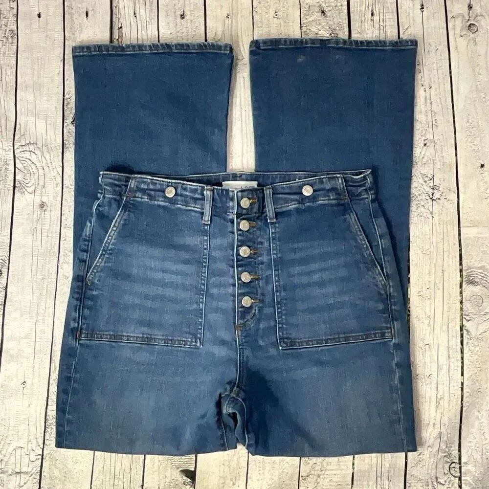 LOFT The Slim Flare High Rise Button-fly Jeans